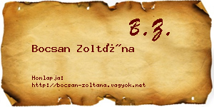 Bocsan Zoltána névjegykártya